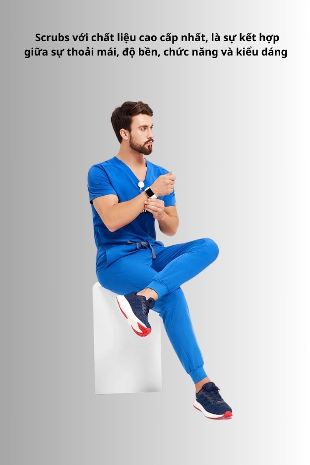 Quần Scrubs nam cao cấp, thương hiệu MOH, kiểu Jogger, 5 túi, chất vải và form chuẩn Mỹ (MPS101J)