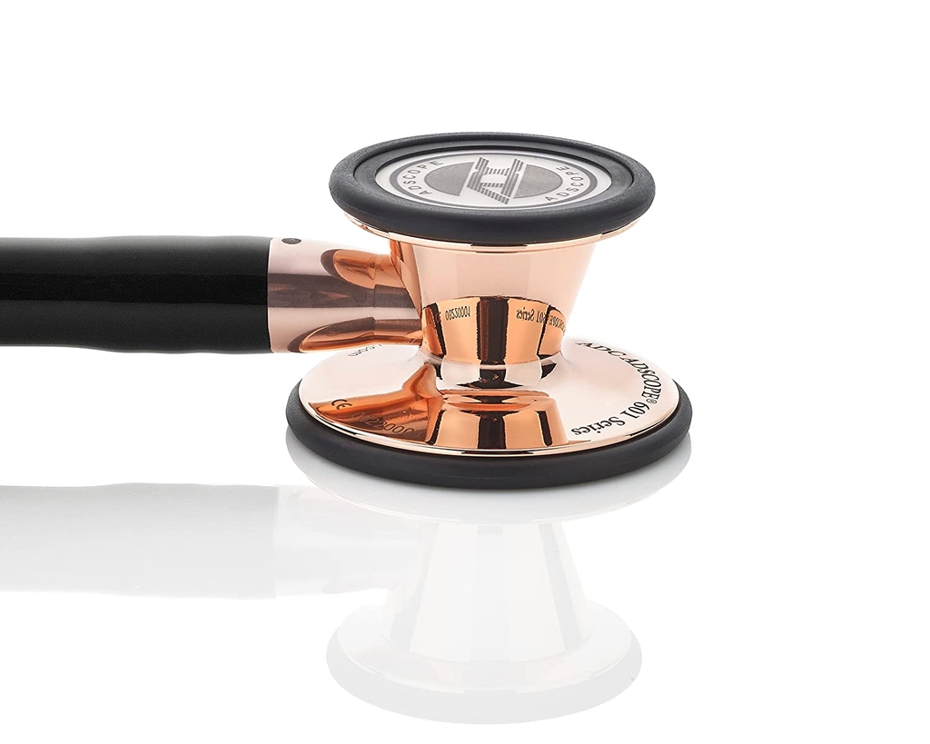 Ống Nghe ADC Cardiology Adscope® 601 Rose Gold/Black Đen Gương Vàng (2 màng khám)