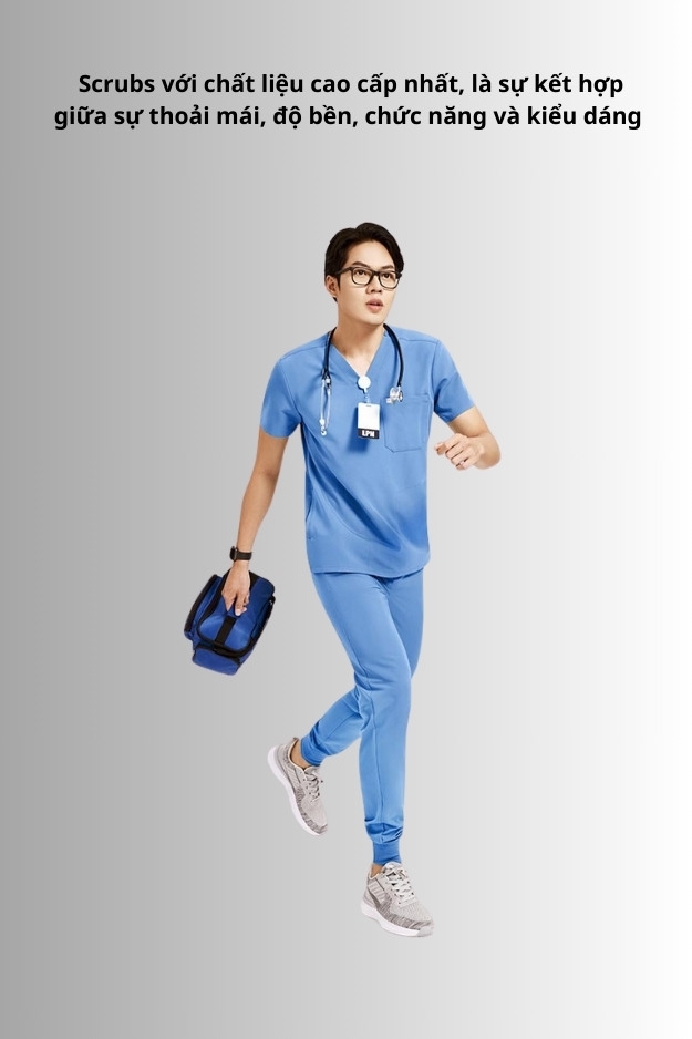 Quần Scrubs nam cao cấp, thương hiệu MOH, kiểu Jogger, 5 túi, chất vải và form chuẩn Mỹ (MPS101J)