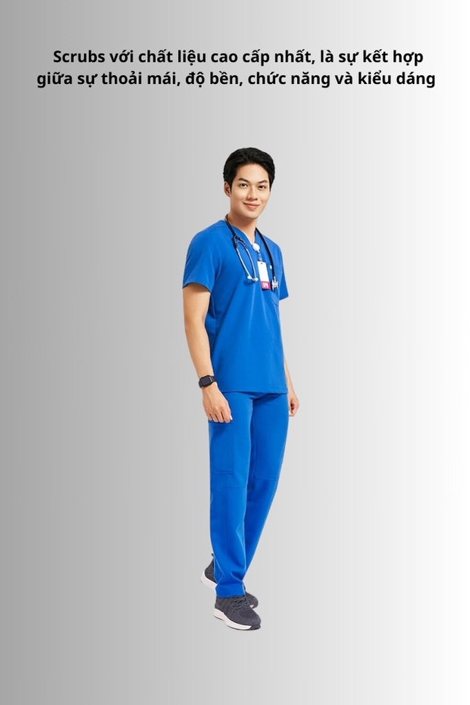 Áo Scrubs cao cấp nam thương hiệu MOH, cổ V-neck, 2 túi, chất vải và form chuẩn Mỹ (MTS102)