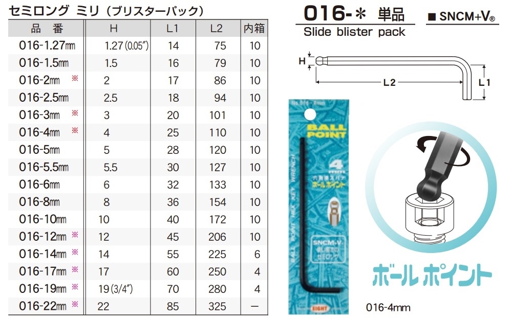 Bộ lục giác chìm EIGHT 016-1510D