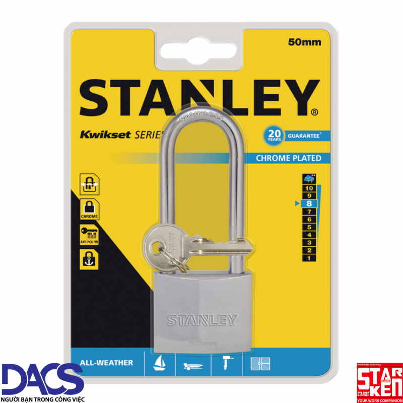 Ổ khóa càng dài Stanley S742-017 50mm Long Shackle