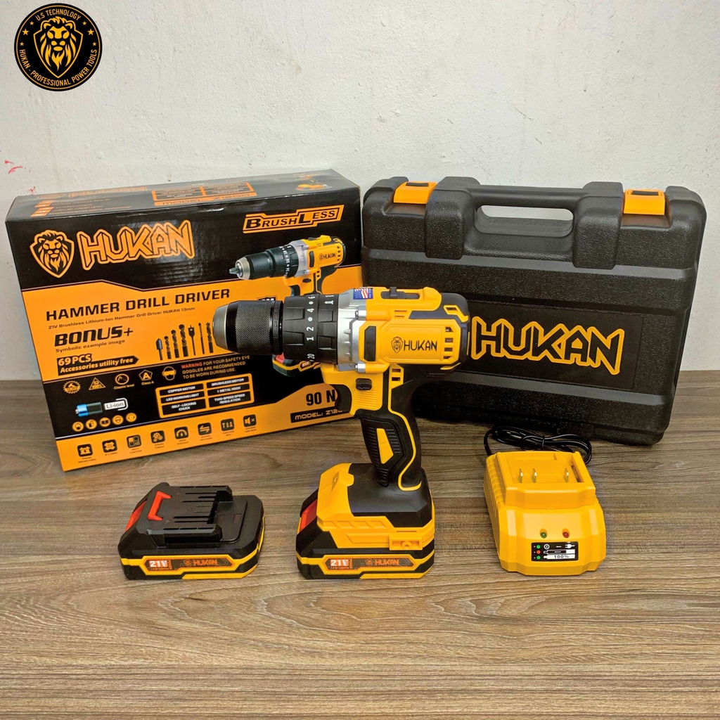 Máy Khoan Dùng Pin HUKAN Z1200 Động Cơ Không Chổi Than