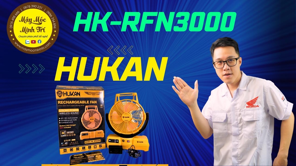 Quạt chạy pin Hukan HK-RFN3000