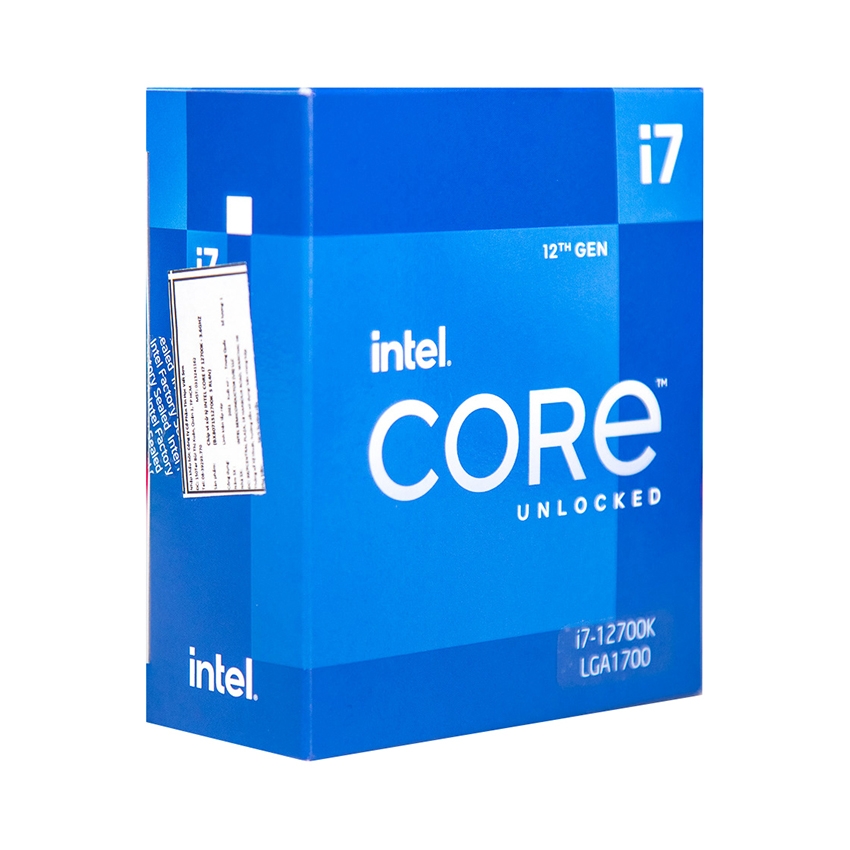 CPU Intel Core i7-12700K (3.8GHz turbo up to 5.0Ghz, 12 nhân 20 luồng, 25MB Cache, 125W) /Alder Lake