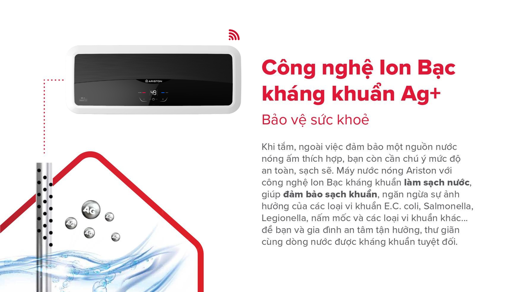 Bình Nóng Lạnh Ariston 20 lít 2500W SL2 LUX D WIFI 20