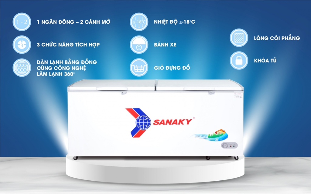 Tủ đông Sanaky 1 Ngăn Đông 761 lít VH 8699HY