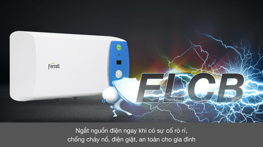 Bình Nóng Lạnh Ferroli 20 lít 2500W Verdi 20AE