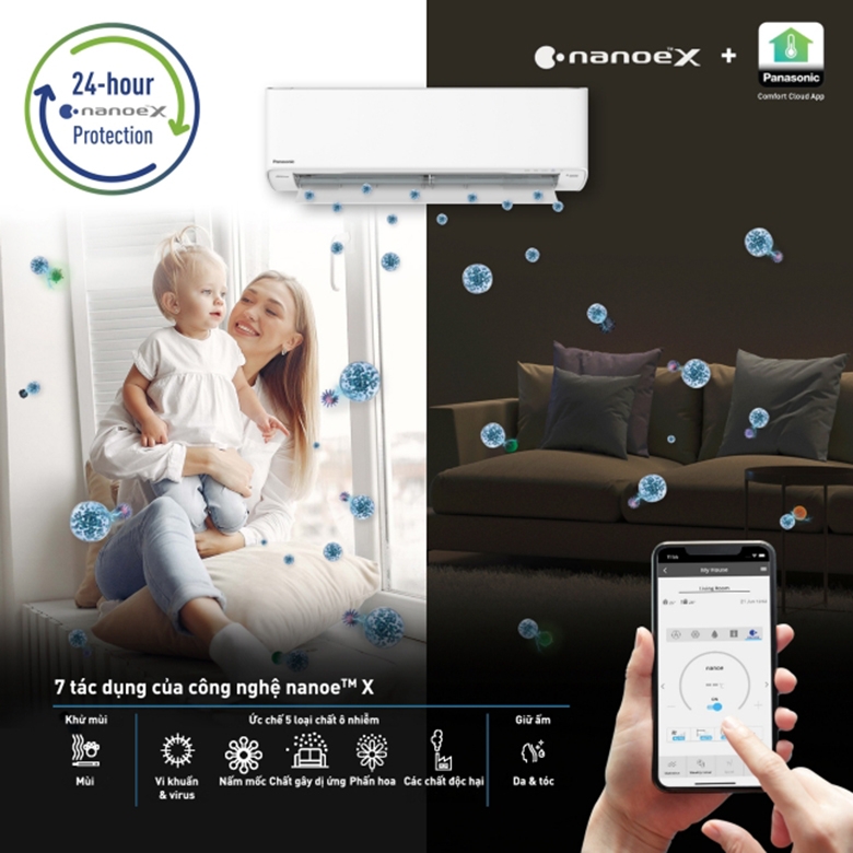 Điều Hòa Panasonic 1 Chiều inverter 9.000 BTU CS/CU U9XKH-8