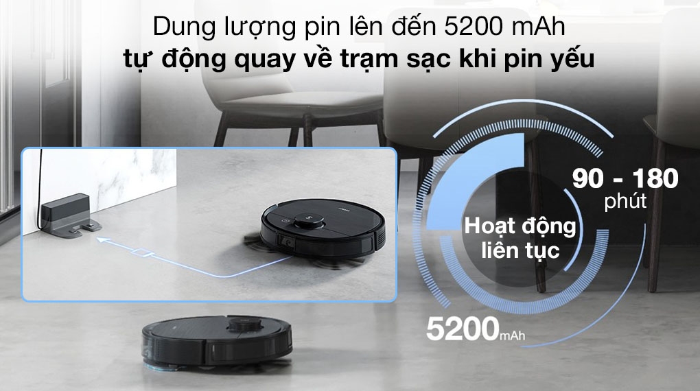 Robot hút bụi lau nhà Ecovacs Deebot T8