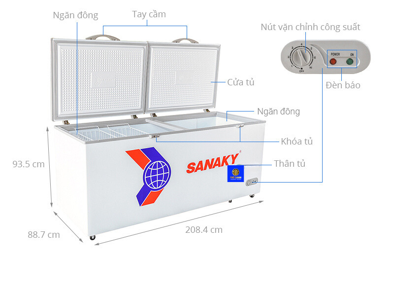 Tủ đông Sanaky 1 Ngăn Đông 761 lít VH 8699HY