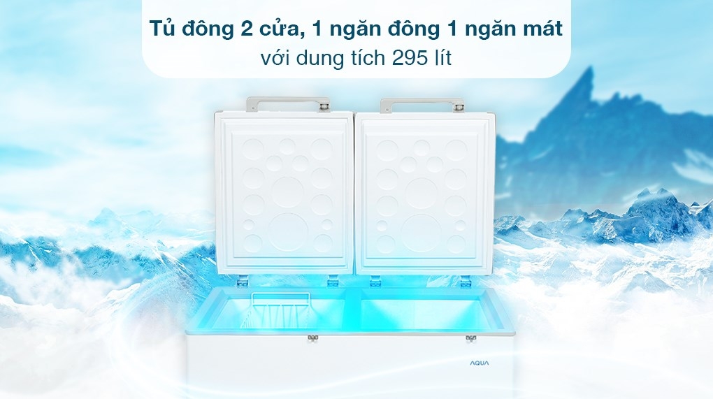 Tủ đông AQUA Inverter 2 Ngăn Đông Mát 365 lít AQF C5702E