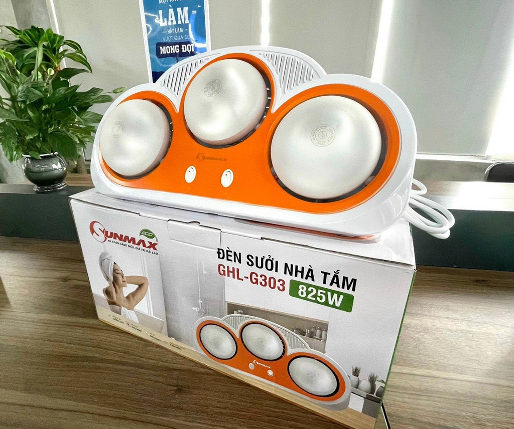 Đèn sưởi nhà tắm 3 bóng Sunmax GHL G303 825W