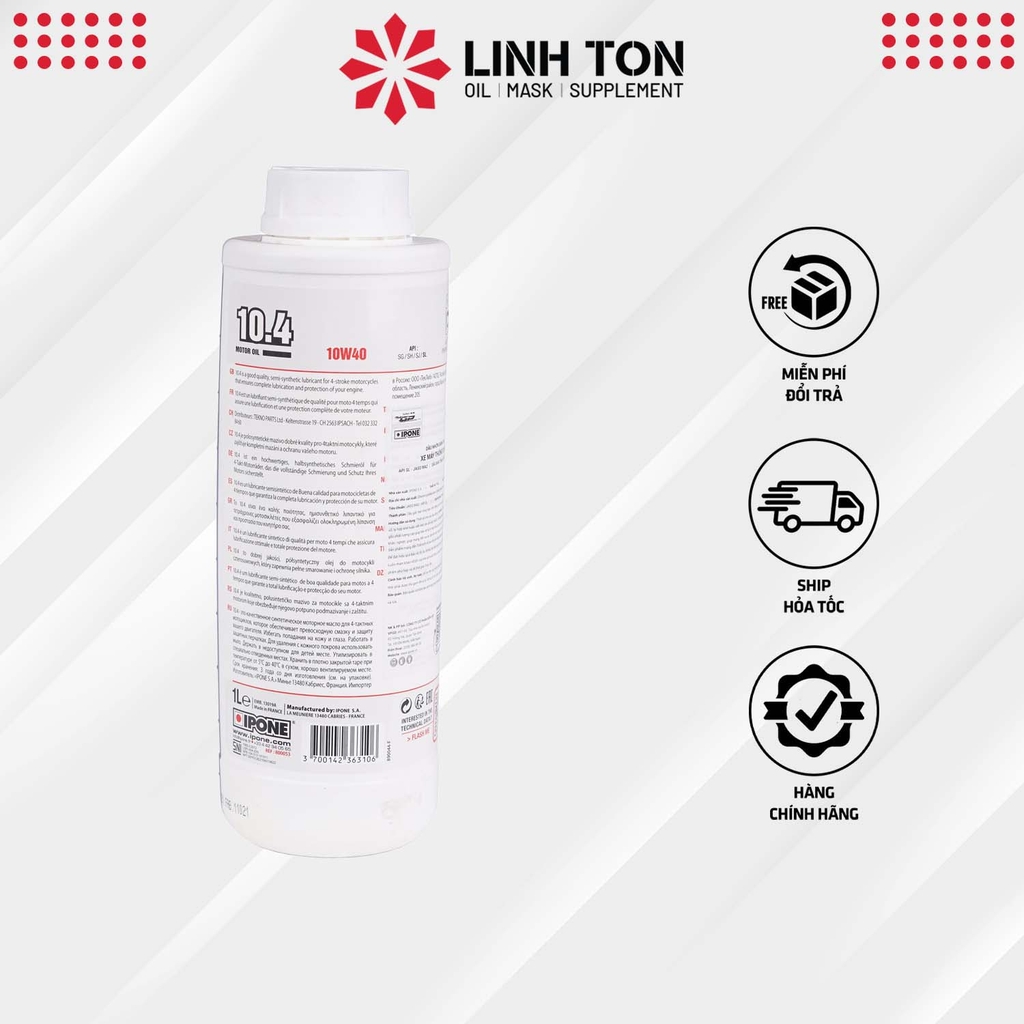 Nhớt xe máy 4T Ipone 10.4 10W-40 1L