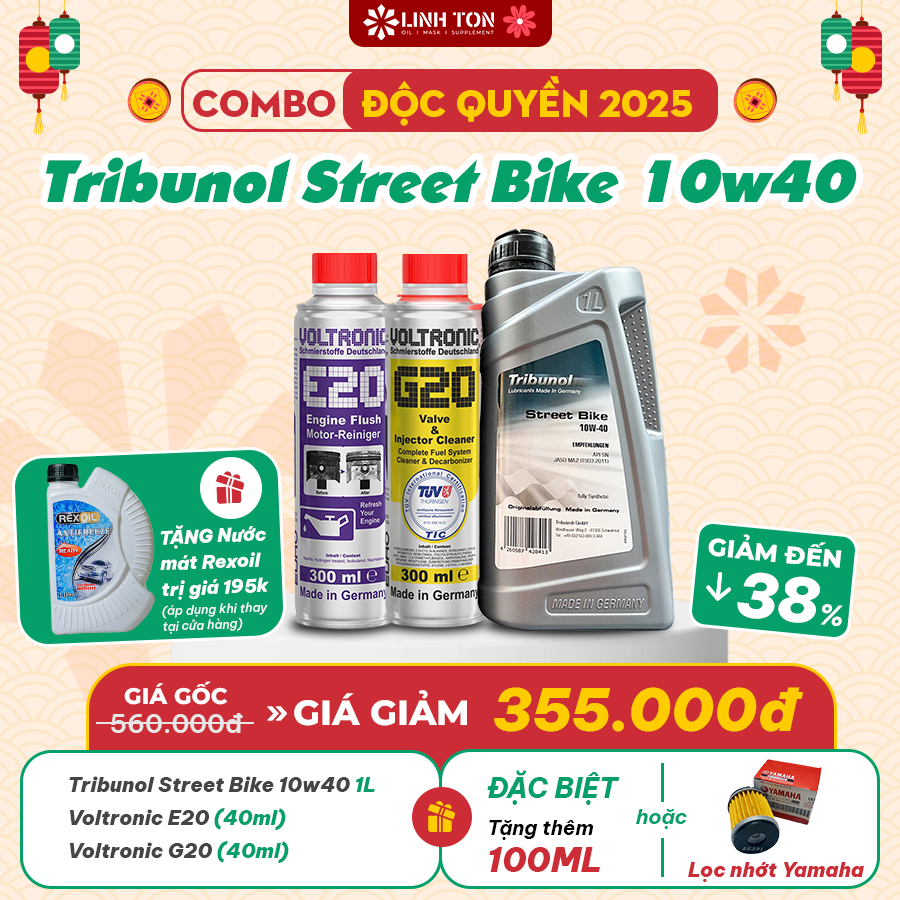 Combo dầu nhớt xe số/ côn tay Tribunol Street Bike 10w40 nhập khẩu Đức