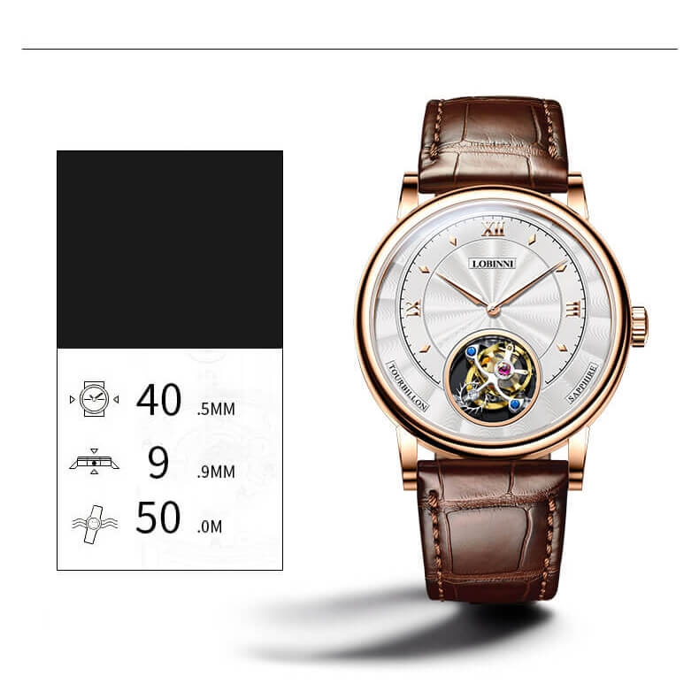 Đồng Hồ Nam Lobinni No.8881-2 Tourbillon