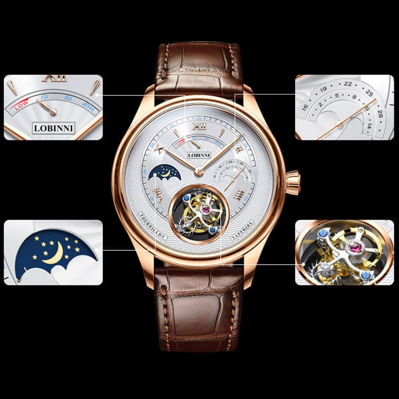 Đồng Hồ Nam Lobinni No.8886-1 Tourbillon