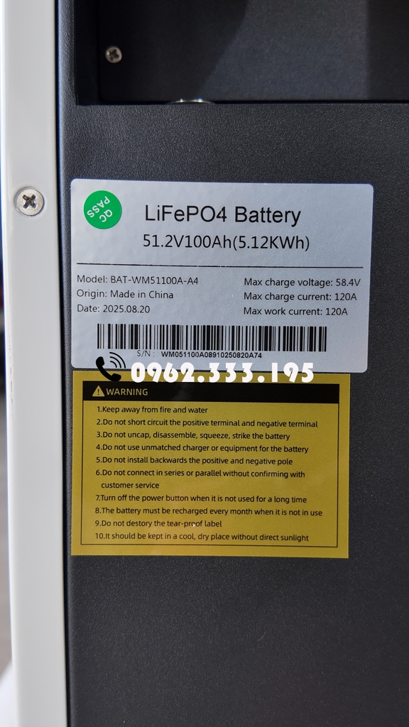 Pin Lithium ECOHOME | 51.2V - 100AH - 5KWH | Bảo Hành 5 năm