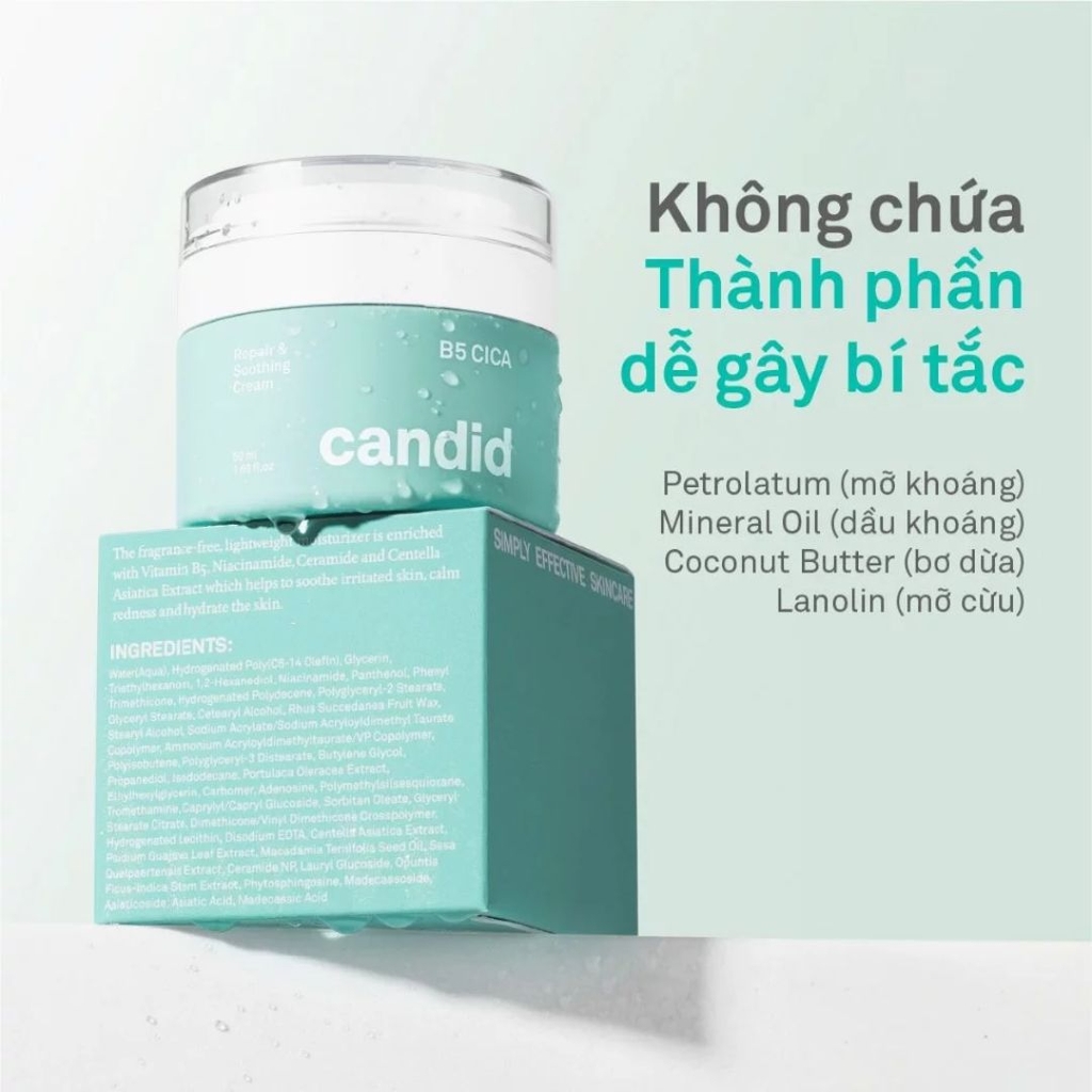 Kem Dưỡng Ẩm Phục Hồi Da Candid B5 Cica Repair & Soothing Cream