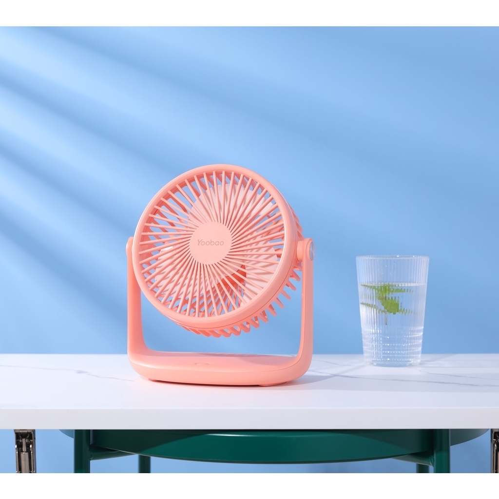 Quạt tích điện để bàn YOOBAO model F2P 10000mAh 3 mức gió, thiết kế chắc chắn - Cổng sạc USB chạy liên tục 12 - 50 tiếng
