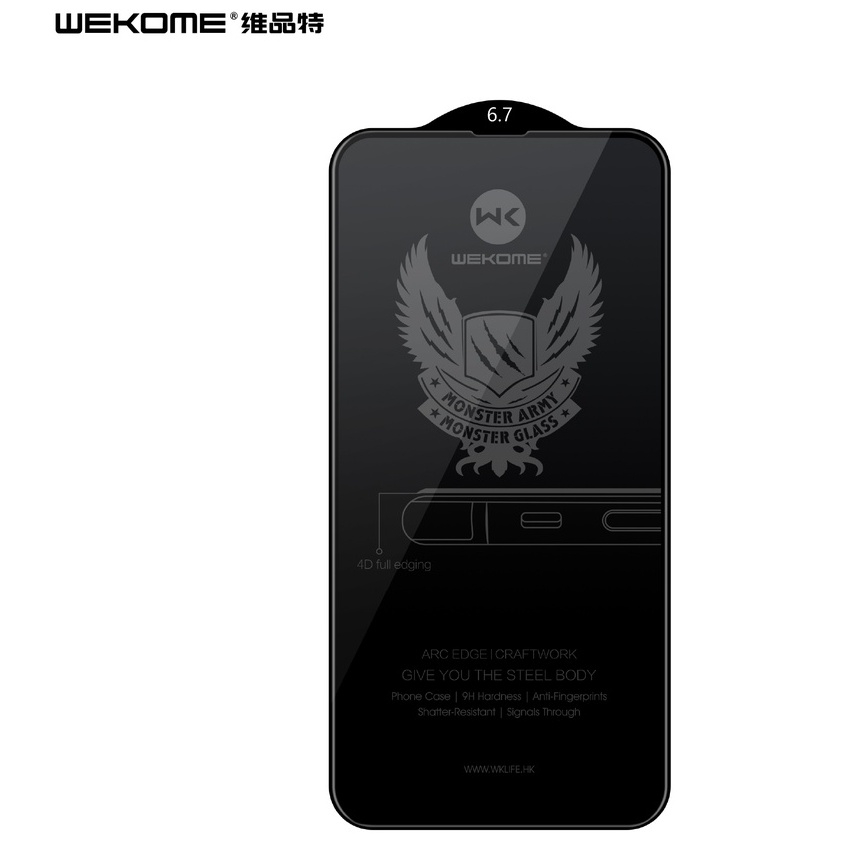 Kính Privacy WEKOME 4D KINGKONG WTP-012 chống nhìn trộm, hiển thị sắc nét x xs xsmax 11 12 13 14 15 pro plus promax