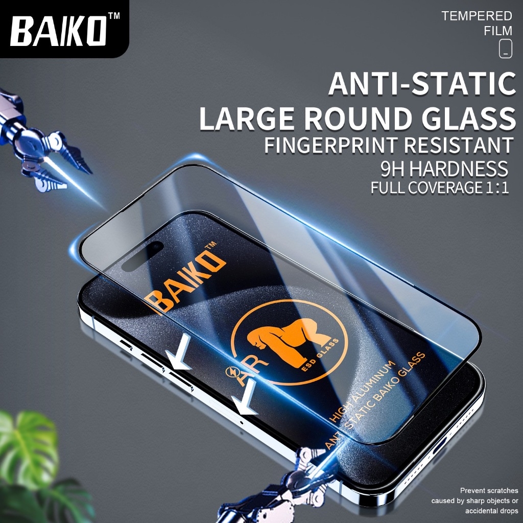 Cường lực iphone KINGKONG BAIKO chắn bụi loa 9H siêu mượt siêu bền cho Iphone 15 14 13 12 11 Pro max 7 8 Plus Xr Xs x