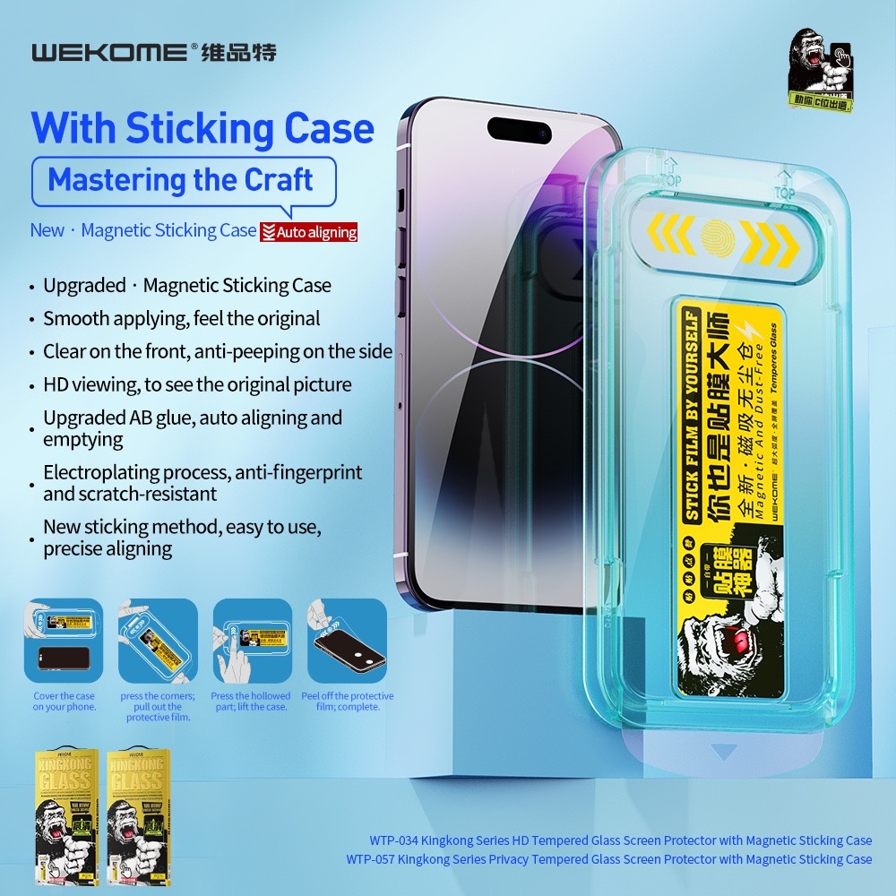 Kính cường lực KingKong bảo vệ màng loa WEKOME 034-057 cho Iphone x xr xs max 11 12 13 14 15 Pro max