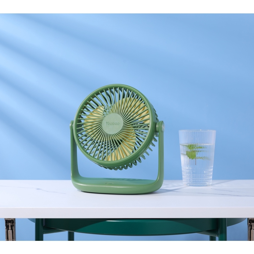 Quạt tích điện để bàn YOOBAO model F2P 10000mAh 3 mức gió, thiết kế chắc chắn - Cổng sạc USB chạy liên tục 12 - 50 tiếng