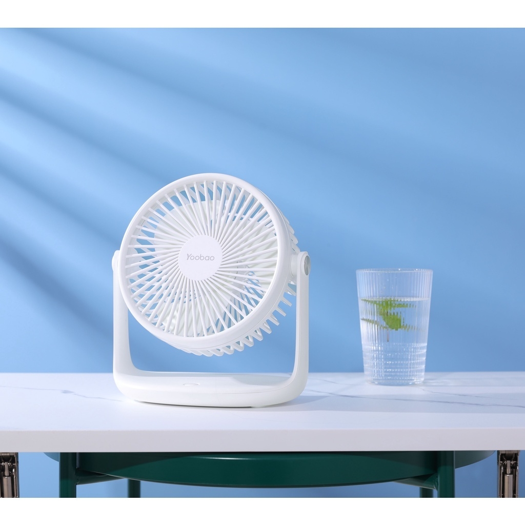 Quạt tích điện để bàn YOOBAO model F2P 10000mAh 3 mức gió, thiết kế chắc chắn - Cổng sạc USB chạy liên tục 12 - 50 tiếng