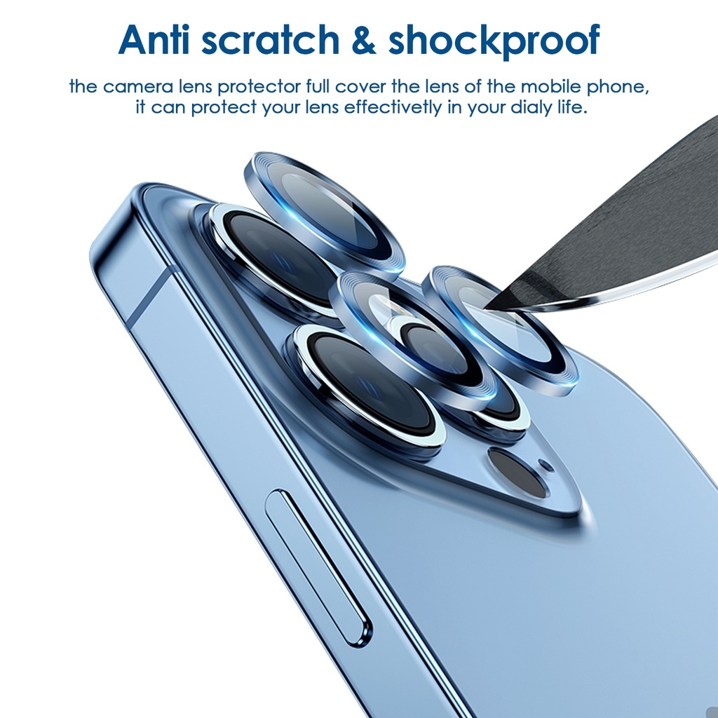 Bộ dán bảo vệ Camera viền kim loại KOLEAD ZC-R1 cho iphone 11 12 13 14 15 pro max plus bảo vệ từng ống kính