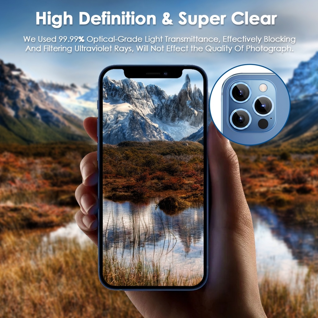 Bộ dán bảo vệ Camera viền kim loại KOLEAD ZC-R1 cho iphone 11 12 13 14 15 pro max plus bảo vệ từng ống kính