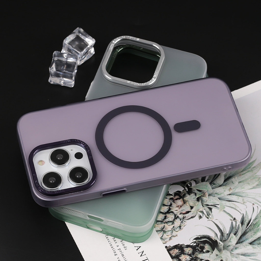 ỐP CASE điện thoại nhám chống bám bẩn hỗ trợ sạc không dây viền camera và nút bấm kim loại sang trọng KOLEAD IP009