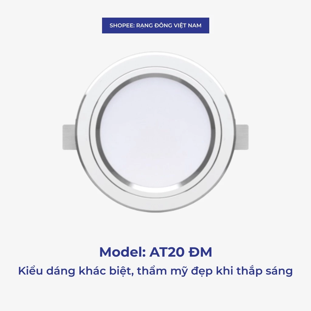 Đèn Led Âm Trần Đổi Màu Rạng Đông, Mắt Trâu Downlight, 8W,10W,12W, lỗ trần 90, 110 MODEL