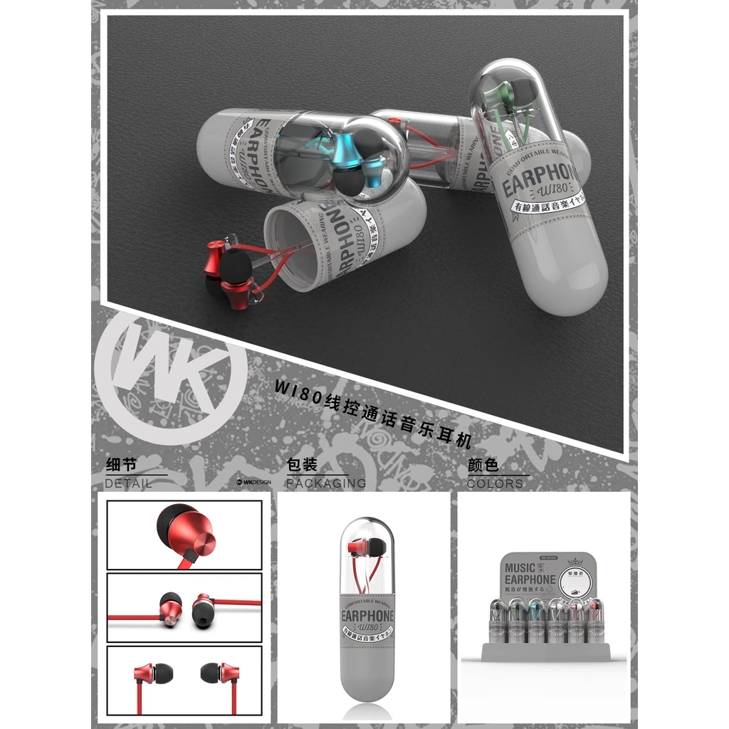 Tai nghe có dây WEKOME Wi80 Wired Earphone có sẵn nhiều màu