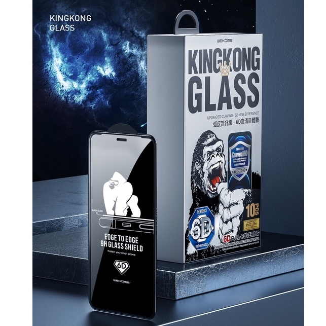 Kính Cường Lực KINGKONG WEKOME 040/056 Full MÀN Chống Vỡ Viền iphone 11 12 13 14 15 16 promax PRO