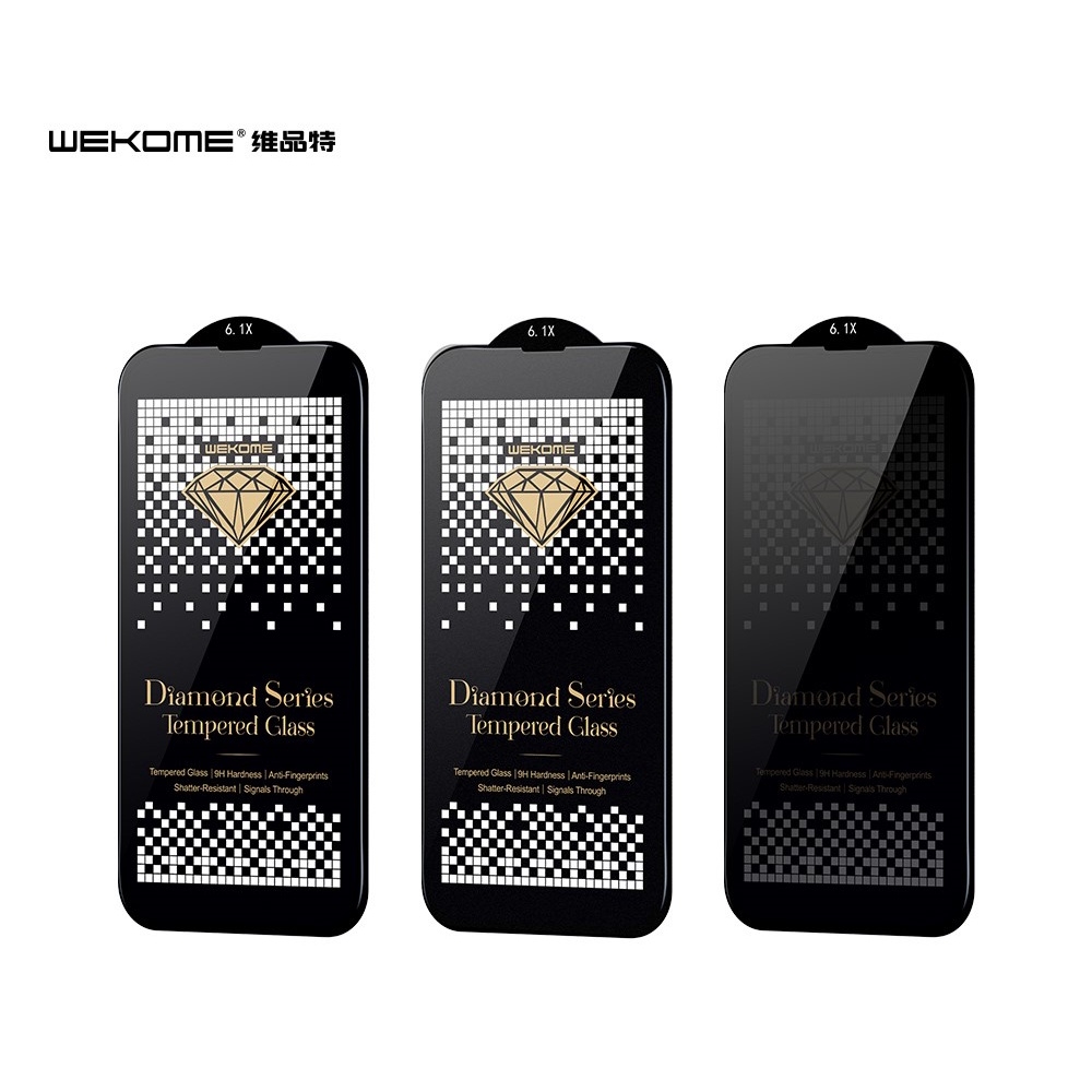 Kính cường lực Kingkong WEKOME iP trong suốt, chống nhìn trộm HD hộp sắt Khỉ dán full cho IP12 - 13pro