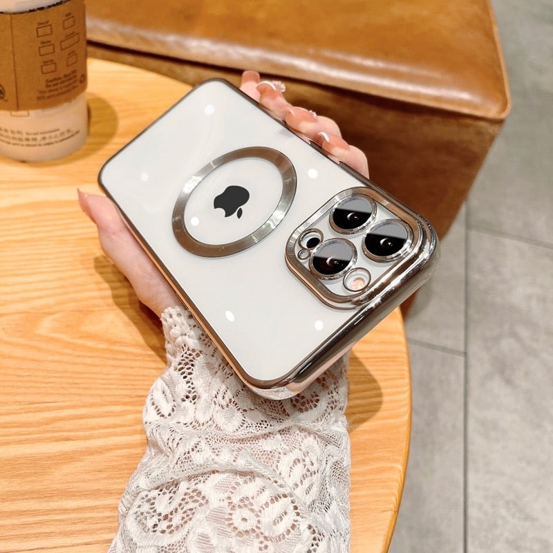 Ốp lưng chống sốc từ tính KOLEAD - Có sạc không dây từ tính cho IPHONE X/XS/11/12/13/14 - Ôp lưng có cụm kính Bảo vệ camera - Viền cứng chống sốc cho điện thoại