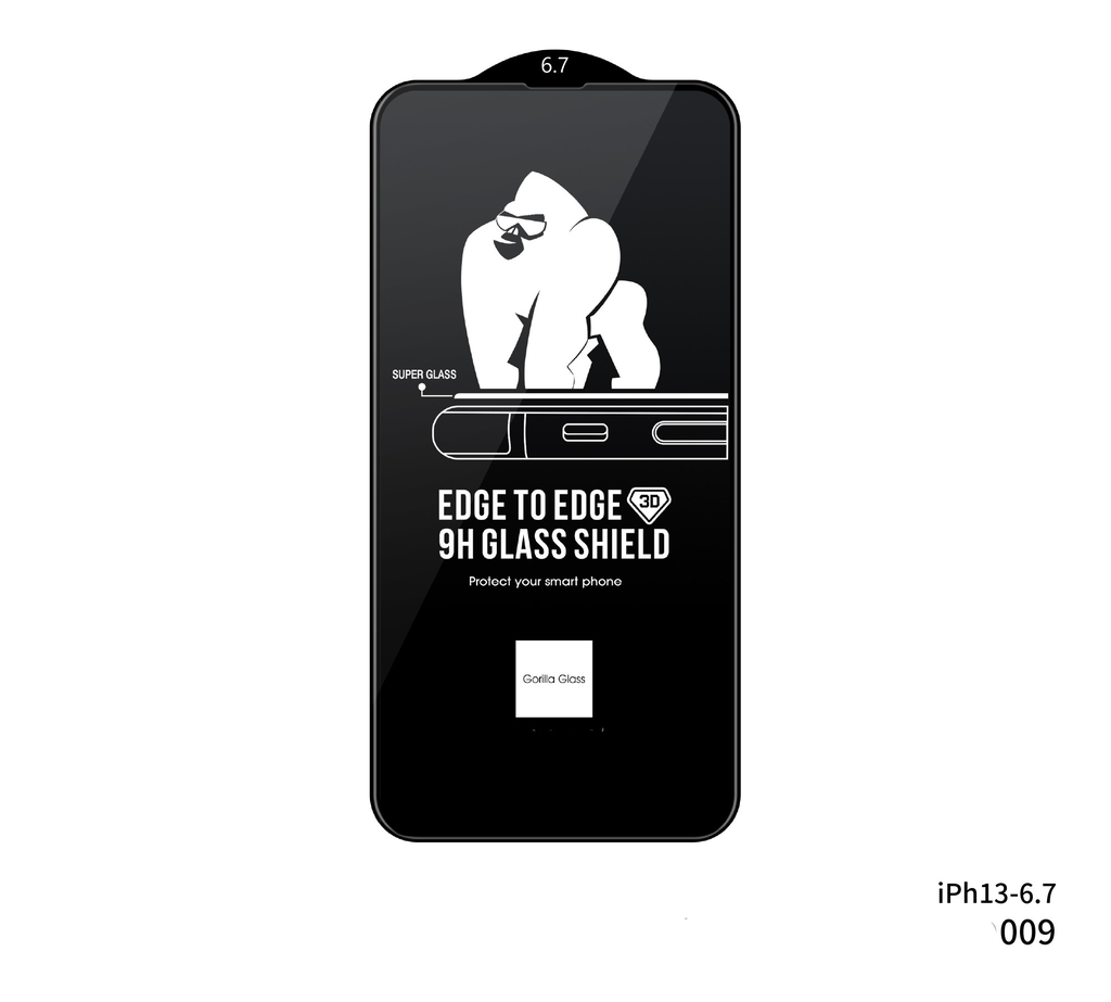 Kính cường lực bảo vệ điện thoại KINGKONG  009 - Cường lực đủ dòng iPhone - Full màn hình, kính dán trần viền đen - Chính hãng KINGKONG