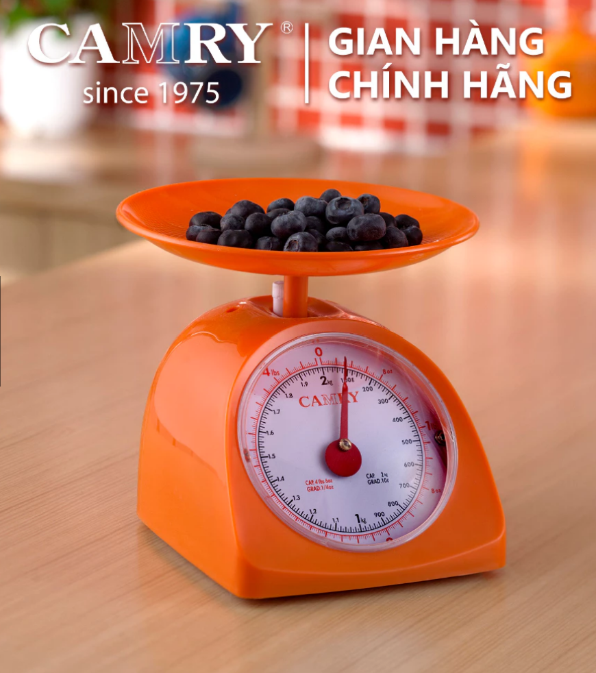 Cân lò xo nhà bếp CAMRY KCC, trọng lượng 2kg dễ dàng lắp đặt vệ sinh thiết kế nhỏ gọn dễ dàng mang theo