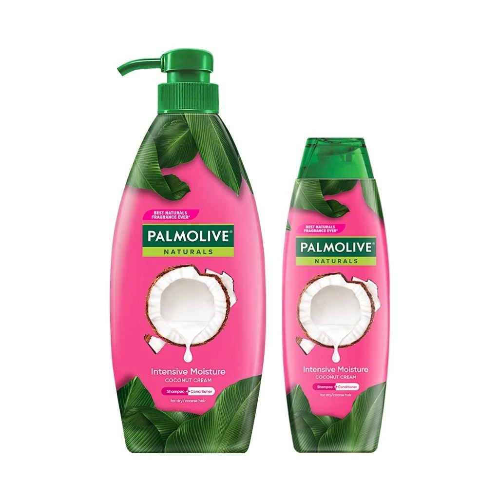 Bộ 2 Dầu gội Palmolive kèm xả 2-trong-1 chiết xuất thiên nhiên 600ML và 180ml