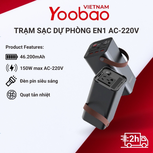 Trạm sạc dự phòng YOOBAO EN1 46200mAh - Sạc nhanh PD3.0 220V