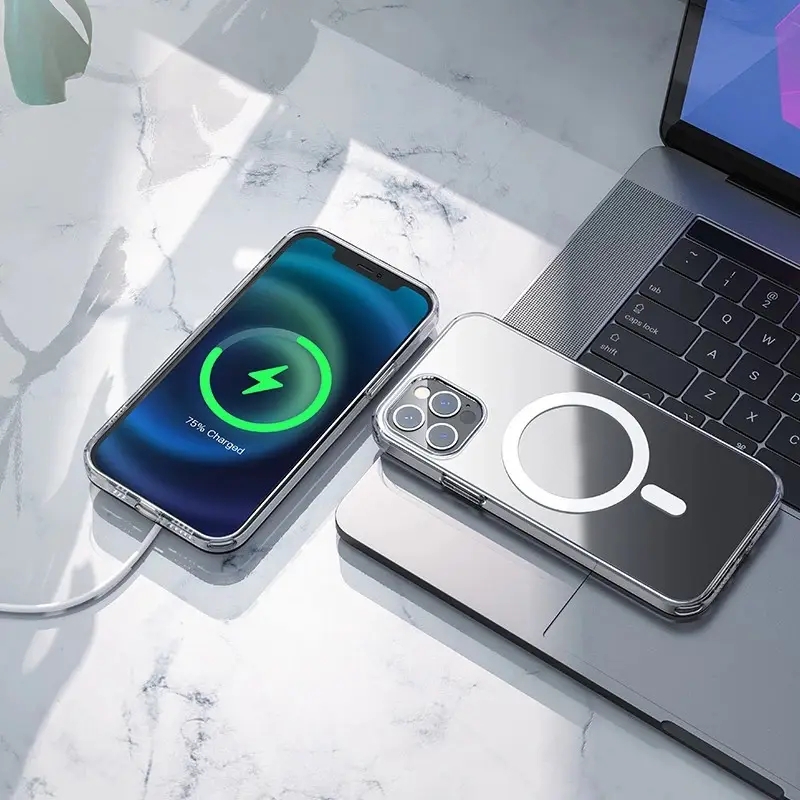 Ốp lưng từ tính trong suốt iphone KOLEAD P12 chống sốc sạc không dây 7 8 plus X XS XSMAX 11 12 13 14 15 PRO PROMAX PLUS