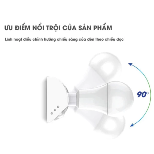 Đui đèn cảm biến Rạng Đông ĐCB01.PIR E27 công suất 300W tích hợp cảm biến chuyển động và cảm biến ánh sáng tiện lợi