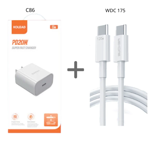 Bộ Củ Cáp Sạc Nhanh PD C15 20W chuẩn dòng KOLEAD An Toàn Ổn Định - Bảo Vệ Thiết Bị - Không Nóng Máy