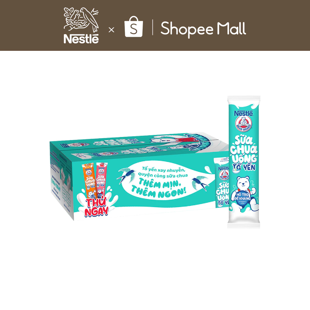 Sữa chua tổ yến Nestlé® Yogu Gấu (Thùng 28 gói x 75ml)