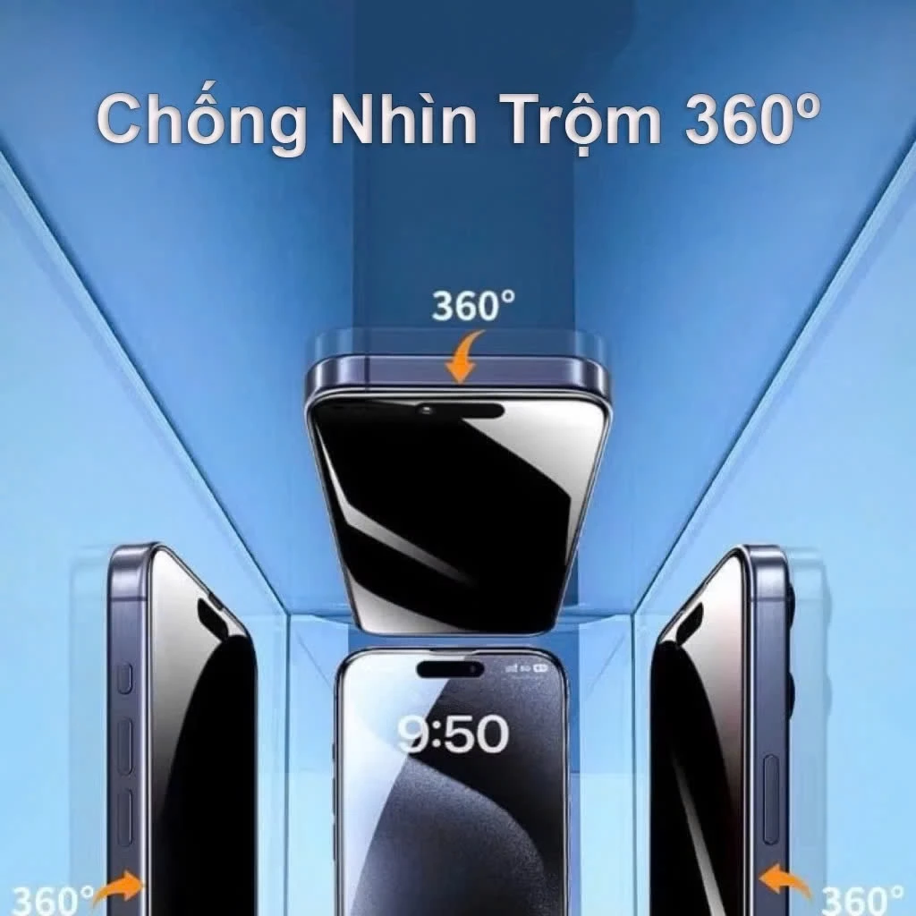 Kính cường lực KINGKONG K12 chống nhìn trộm 360 độ, chống trầy xước, bảo vệ camera 11 12 13 14 15 16 Pro Plus Promax.