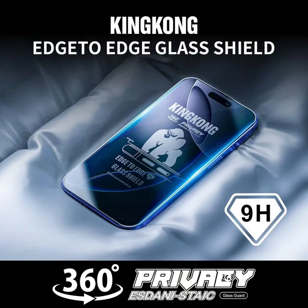 Kính cường lực KINGKONG K12 chống nhìn trộm 360 độ, chống trầy xước, bảo vệ camera 11 12 13 14 15 16 Pro Plus Promax.