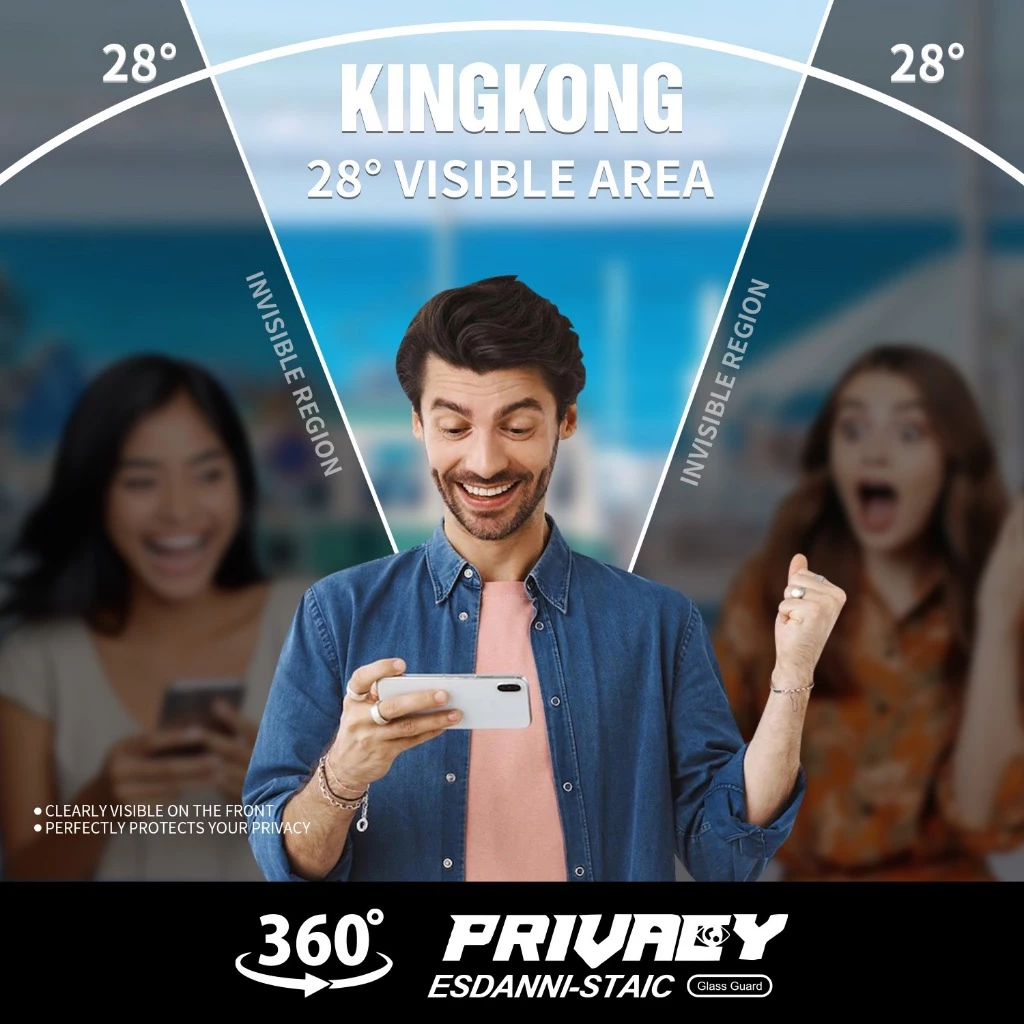 Kính cường lực KINGKONG K12 chống nhìn trộm 360 độ, chống trầy xước, bảo vệ camera 11 12 13 14 15 16 Pro Plus Promax.