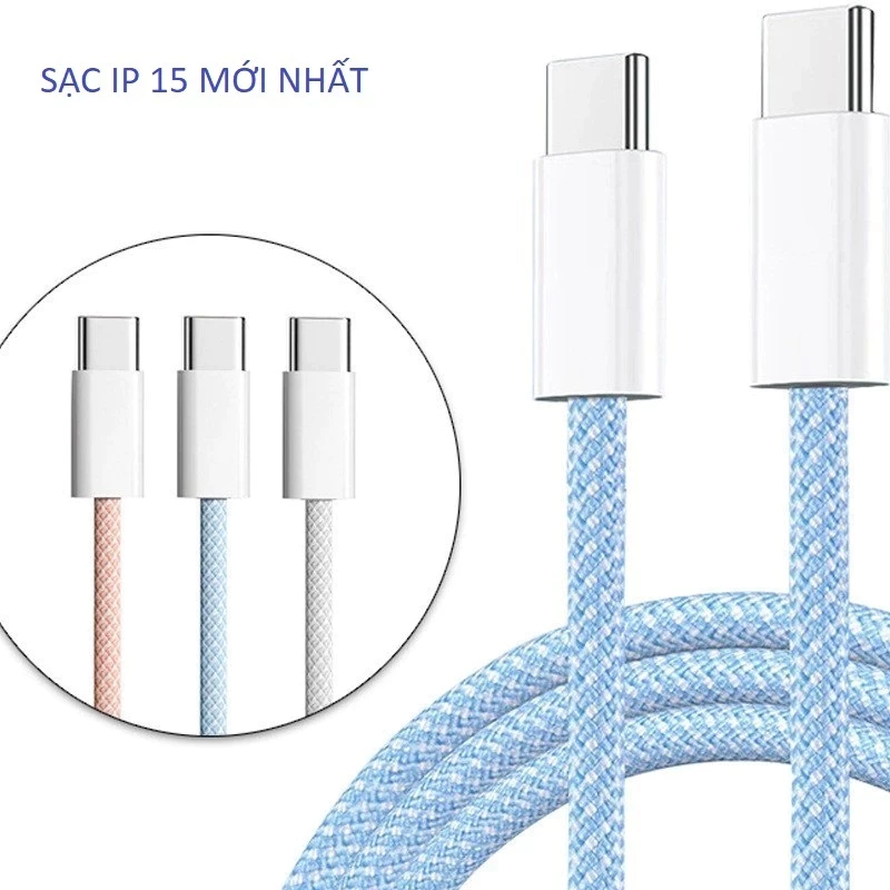 Dây sạc, cáp sạc nhanh KOLEAD M69 PD20W TypeC to TypeC bọc dù chống đứt gãy dài 2M, sử dụng cho các dòng Iphone 15, 16