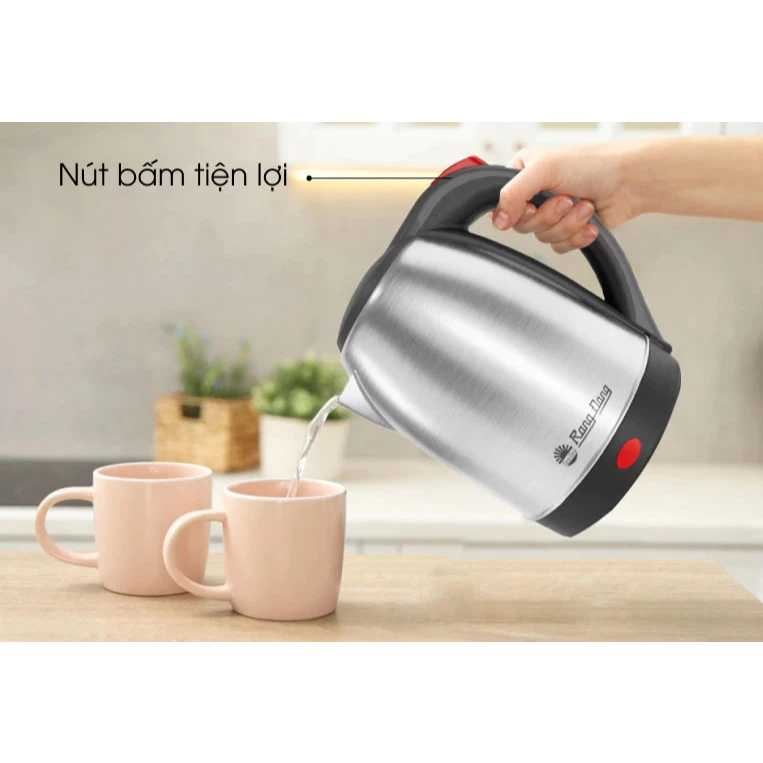 Ấm điện siêu tốc Rạng Đông AST18 ST3, Chất liệu cao cấp inox 304, Kiểm soát nhiệt độ chính xác - Tự động ngắt khi sôi.